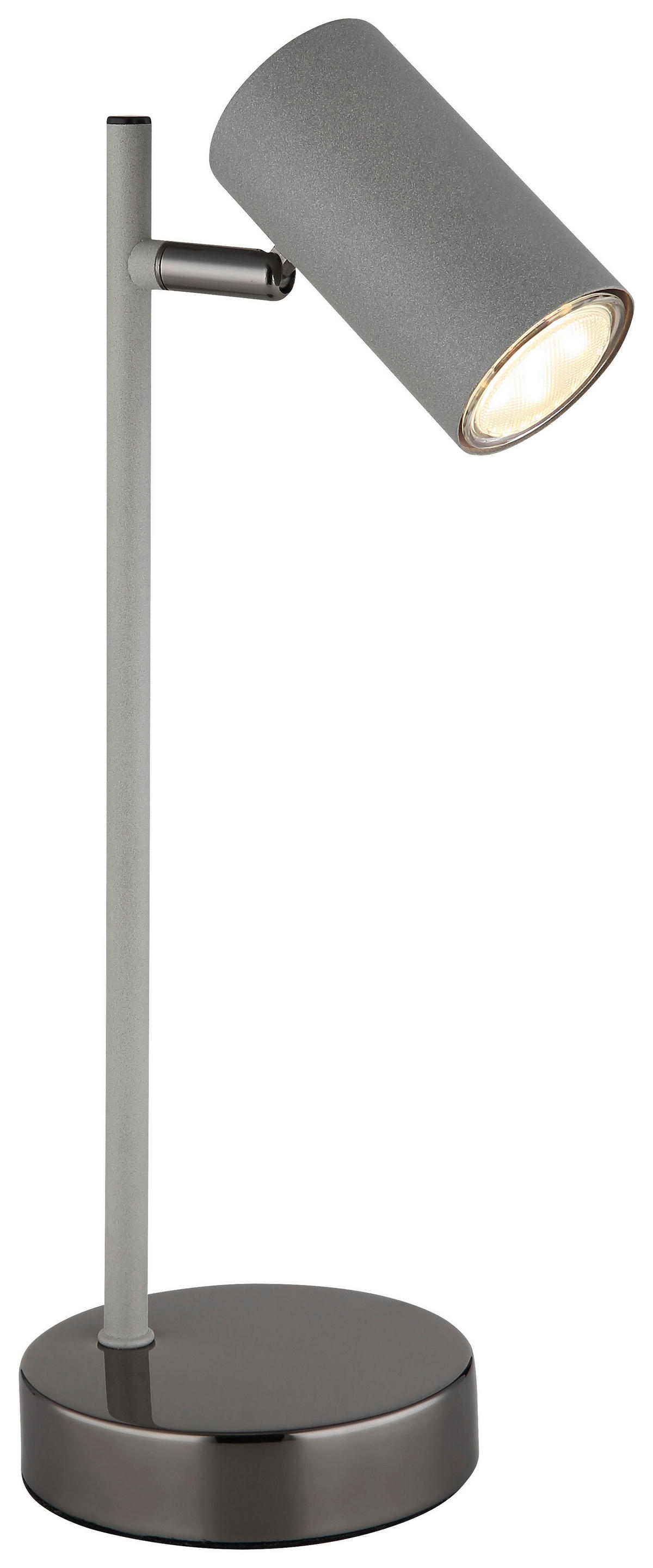 GLOBO Tischleuchte schwarz Chrom grau Kunststoff Metall B/H/T: ca. 13,2x35x12 cm GU10 1 Brennstellen ROBBY - schwarz/Chrom (13,20/35,00/12,00cm) - GLOBO