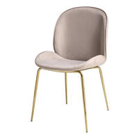 Stuhl Charlize 100 2er beige Microfaser B/H/T: ca. 48x87x59 cm Charlize 100 2er - beige/messing (48,00/87,00/59,00cm) - 360 Living