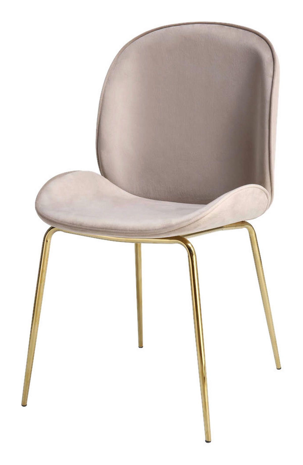 Stuhl Charlize 100 2er beige Microfaser B/H/T: ca. 48x87x59 cm Charlize 100 2er - beige/messing (48,00/87,00/59,00cm) - 360 Living