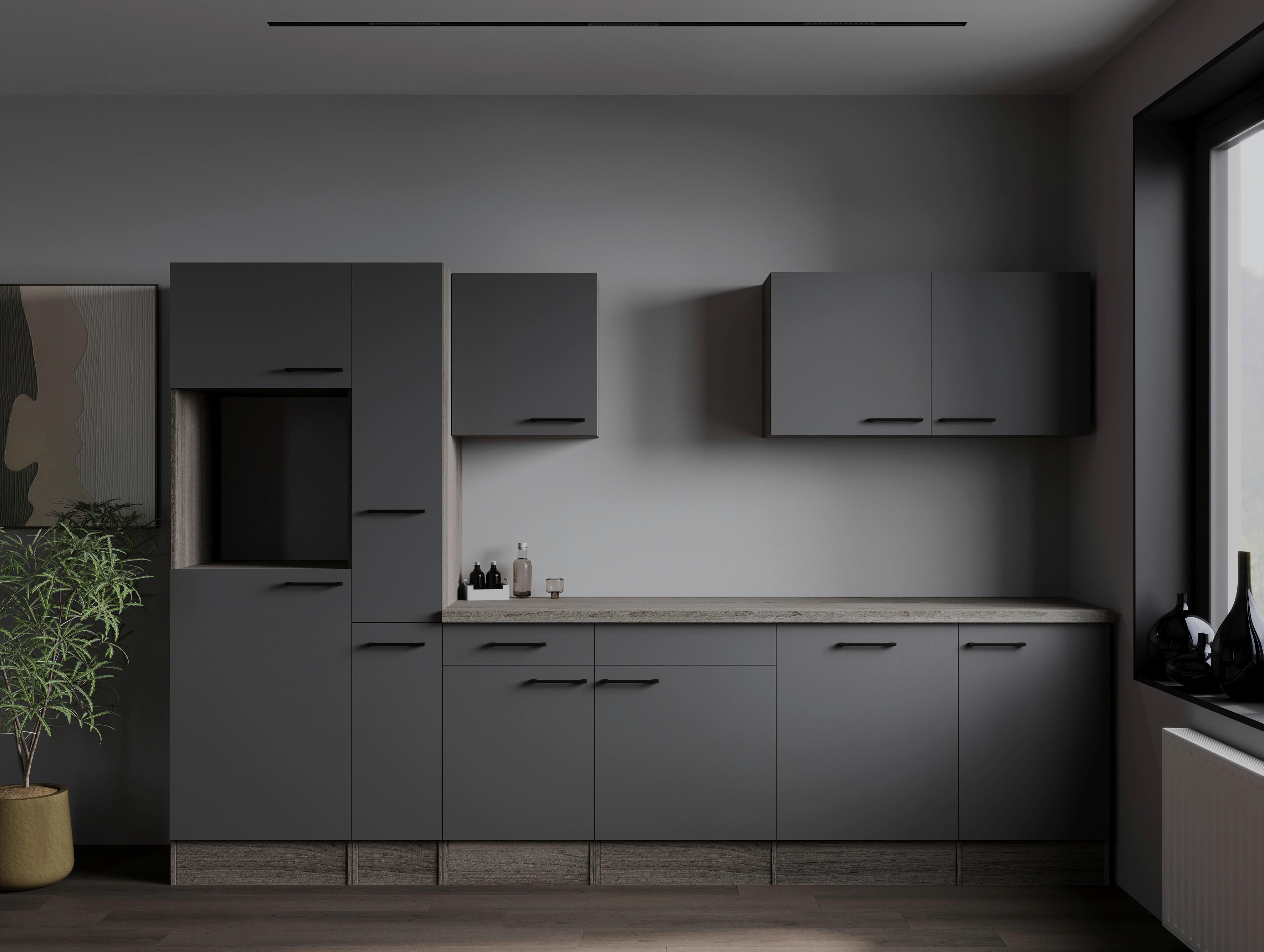 Küchenblock Oliver B/H/T: ca. 310x205x60 cm Oliver - Eiche/grau (310,00/205,00/60,00cm) - Respekta