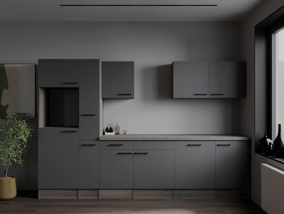 Küchenblock Oliver B/H/T: ca. 310x205x60 cm Oliver - Eiche/grau (310,00/205,00/60,00cm) - Respekta