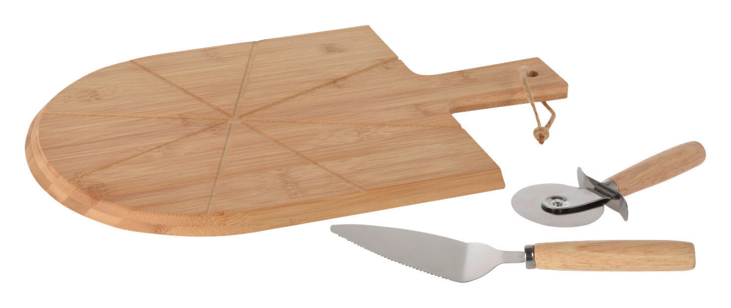 Schneidbrett natur Natura Bambus B/L: ca. 43x30 cm Pizza-Schneidbrettset_3tlg. - natur (43,00/30,00cm)