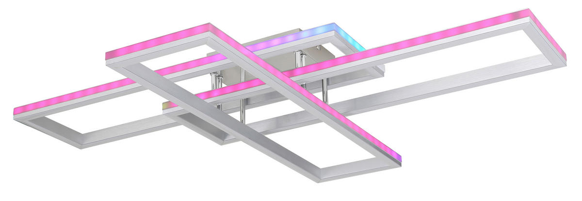 GLOBO LED-Deckenleuchte Salmos 67209-60D Silbergrau Aluminium Kunststoff B/L: ca. 100x69,5 cm Salmos - Silbergrau (100,00/69,50cm) - GLOBO