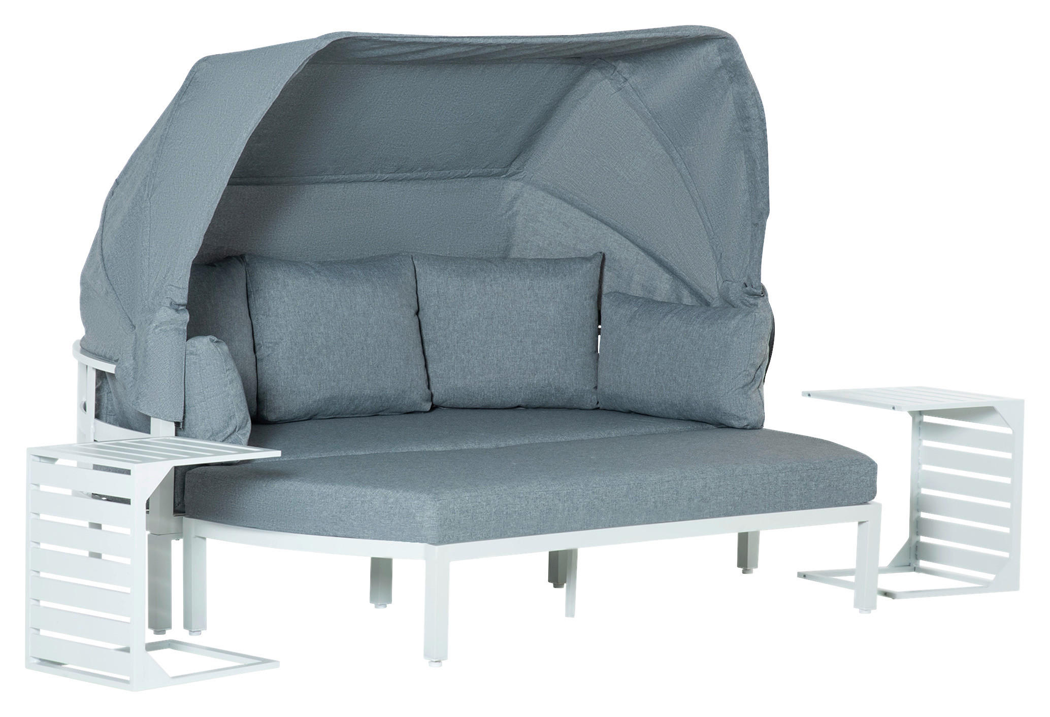 Outsunny Lounge-Sofaset weiß Aluminium B/T: ca. 180x71 cm Lounge-Sofaset - weiß/grau (180,00/71,00cm) - Outsunny