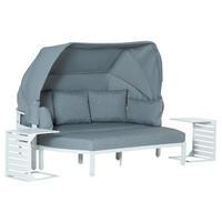 Outsunny Lounge-Sofaset weiß Aluminium B/T: ca. 180x71 cm Lounge-Sofaset - weiß/grau (180,00/71,00cm) - Outsunny