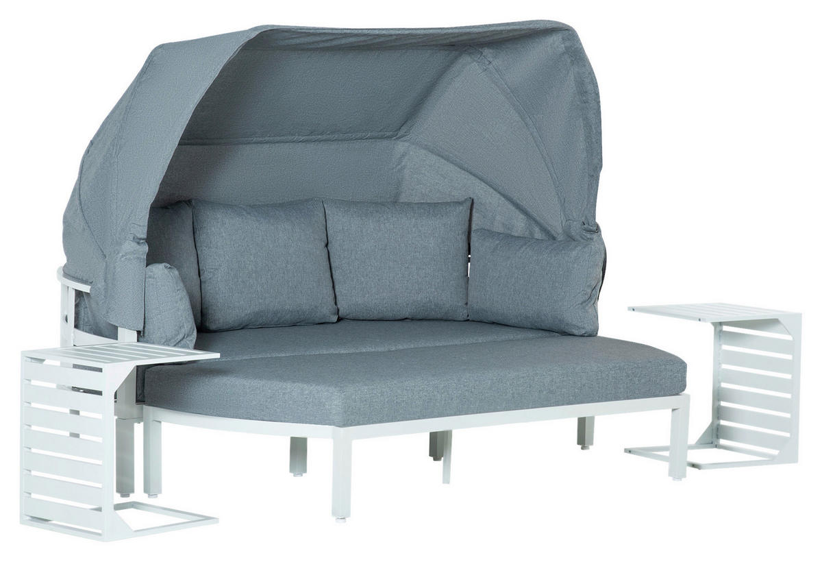 Outsunny Lounge-Sofaset weiß Aluminium B/T: ca. 180x71 cm Lounge-Sofaset - weiß/grau (180,00/71,00cm) - Outsunny