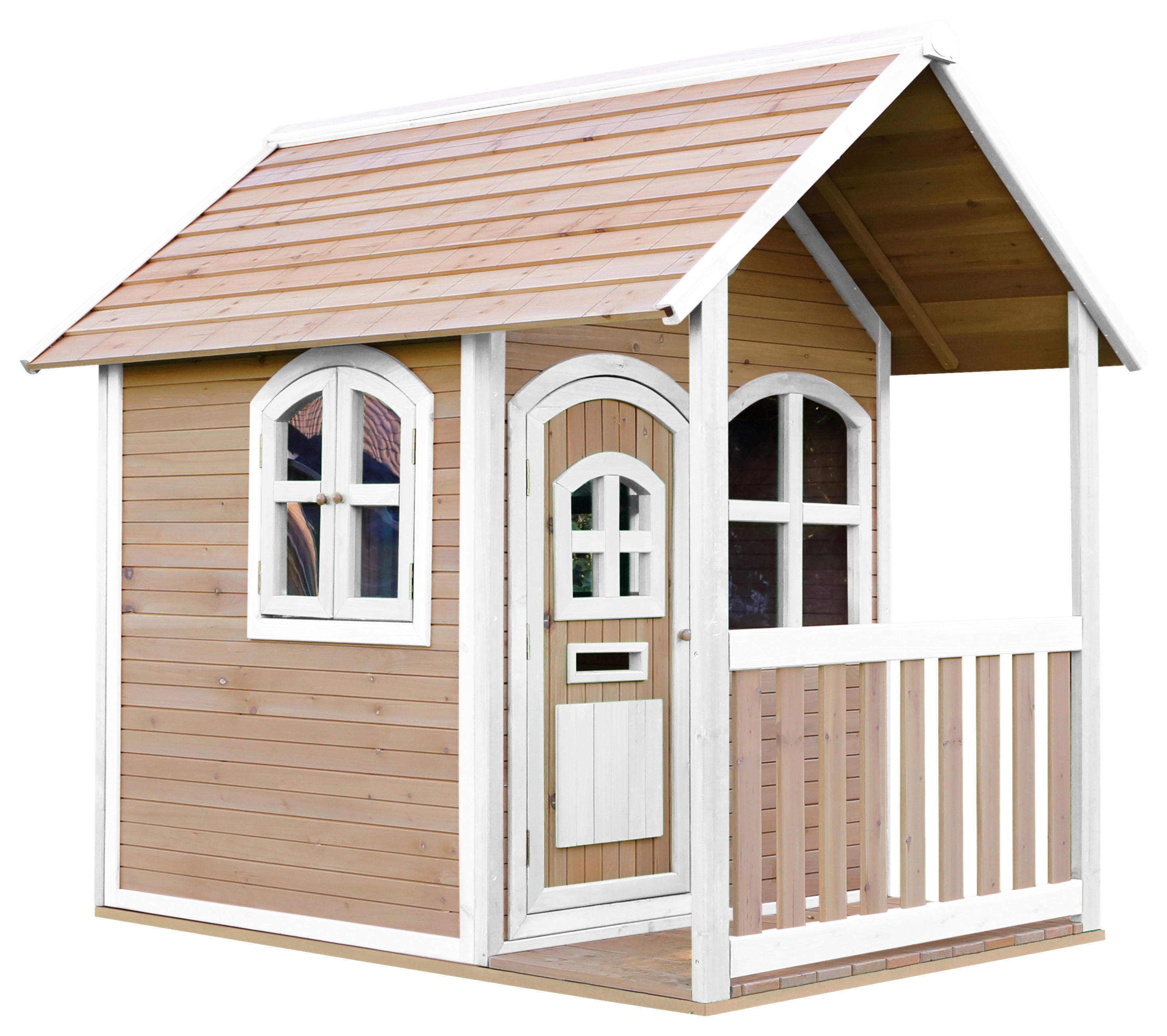 AXI Spielhaus Alex braun B/H/L: ca. 137x178x191 cm Alex - braun/weiß (191,00/137,00/178,00cm) - AXI