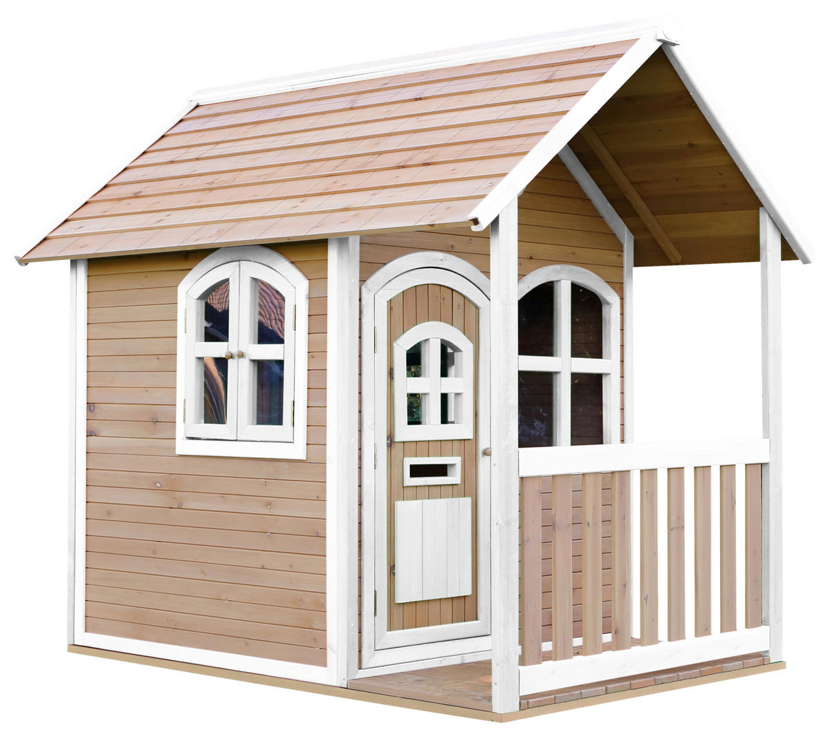 AXI Spielhaus Alex braun B/H/L: ca. 137x178x191 cm Alex - braun/weiß (191,00/137,00/178,00cm) - AXI