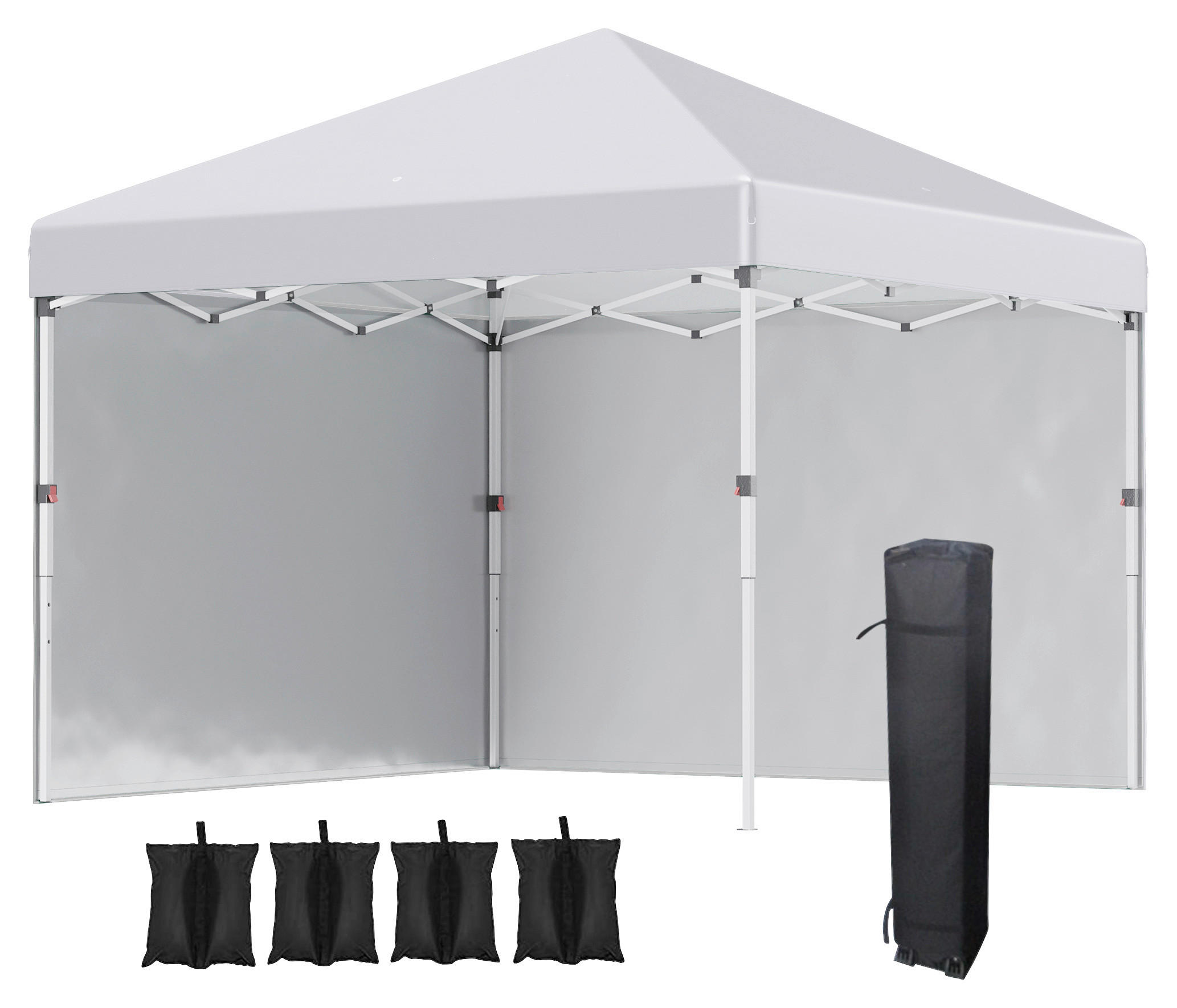 Outsunny Pavillon weiß Polyester B/H/L: ca. 297x297x274 cm Faltpavillon - weiß (274,00/297,00/297,00cm) - Outsunny