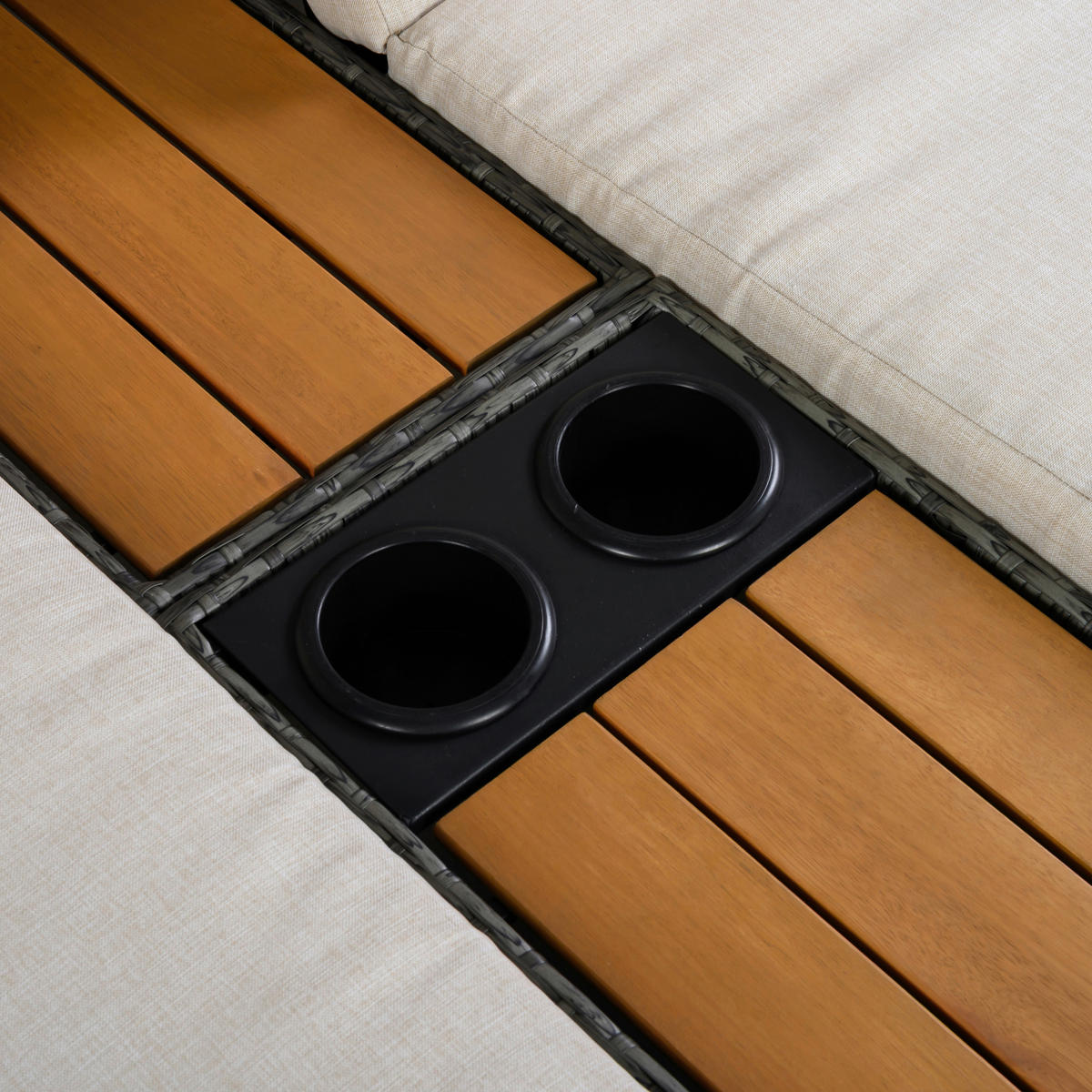 POCOline Gartenliege beige Stahl Doppel-Sonnenliege - beige/grau - POCOline