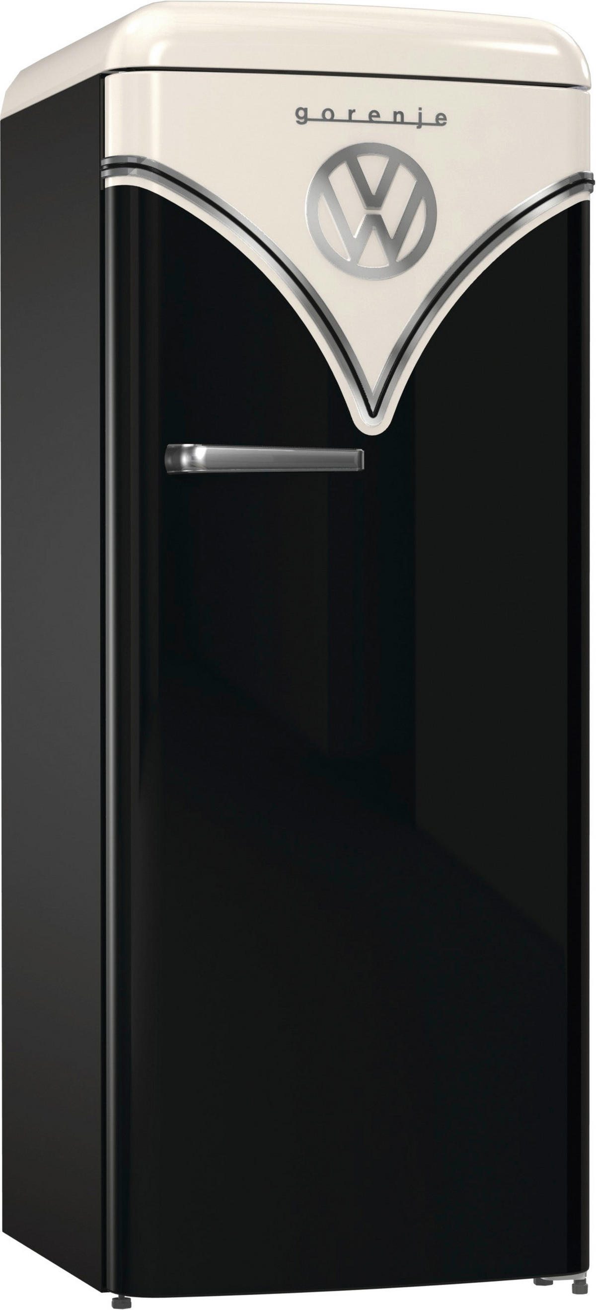 Gorenje VW-Retro-Kühlschrank OBRB615DBK schwarz B/H/L: ca. 59,5x152,5x66,1 cm Kühlschrank_VW-Retro OBRB615DBK - schwarz (66,10/59,50/152,50cm) - Gorenje