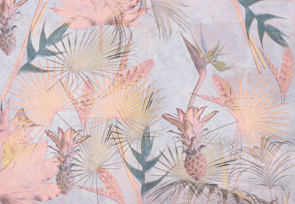 Komar Fototapete Tropical Concrete 8-212 Tropical Flair bunt B/H: ca. 368x254 cm Tropical Concrete 8-212 - bunt (368,00/254,00cm) - Komar