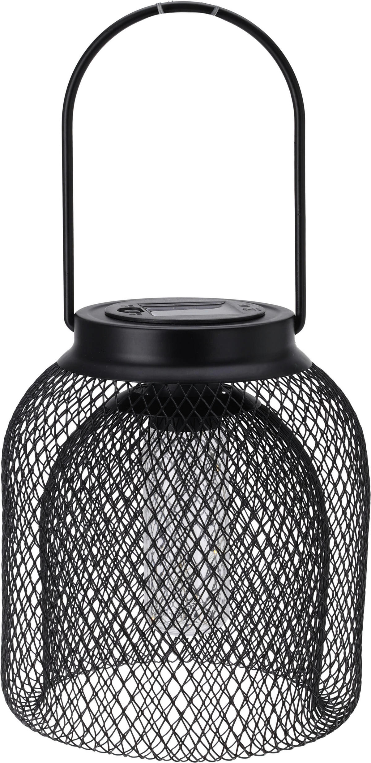 Solarlaterne schwarz Metall B/H/L: ca. 16,5x16,5x20,5 cm Solarlampe - schwarz (20,50/16,50/16,50cm)