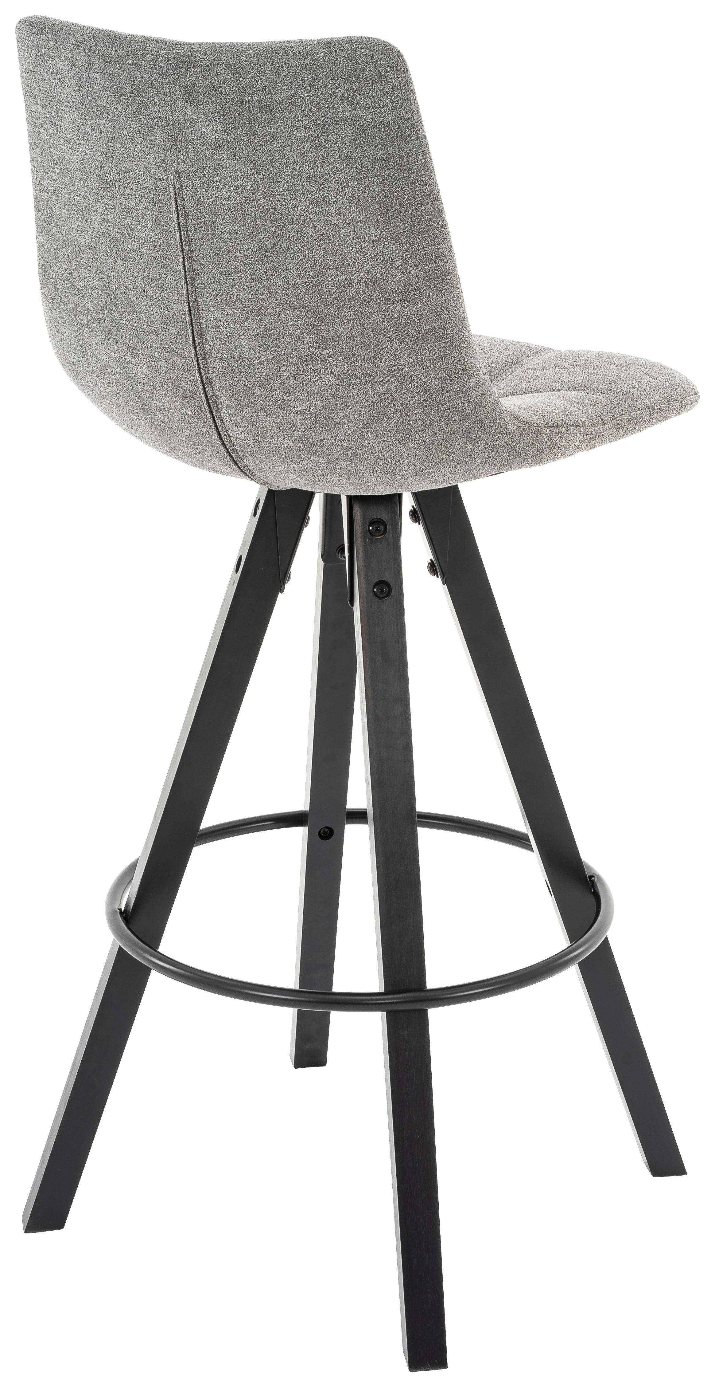 Thumbnail - Barhocker FM grau schwarz Microfaser Holz B/H/T: ca. 45x104x54 cm