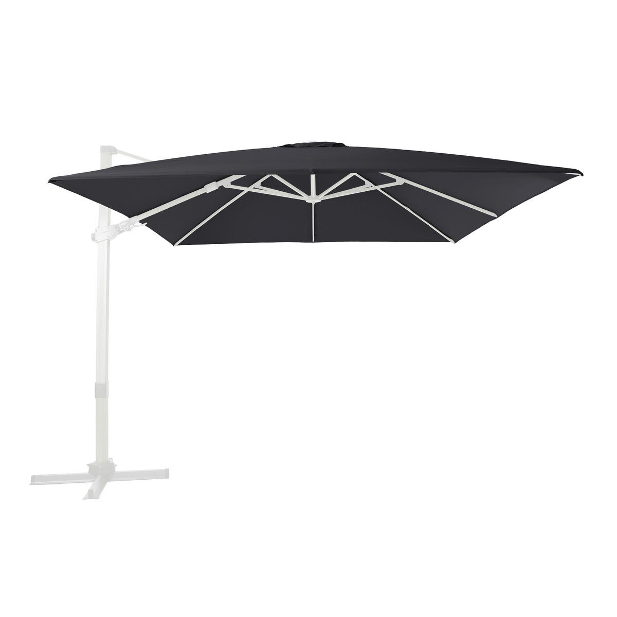 AXI Outdoor Living Ampelschirm Apollo weiß Textil B/H/L: ca. 300x255x300 cm Apollo - weiß/grau (300,00/300,00/255,00cm) - AXI Outdoor Living