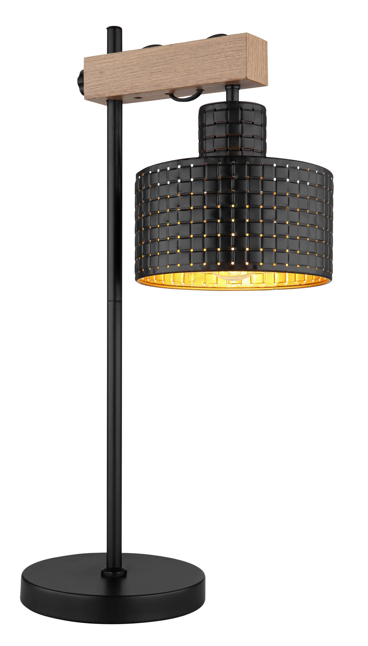 GLOBO Tischleuchte schwarz Metall B/H/T: ca. 18x55x31 cm E27 1 Brennstellen RIELLY - schwarz (18,00/55,00/31,00cm) - GLOBO