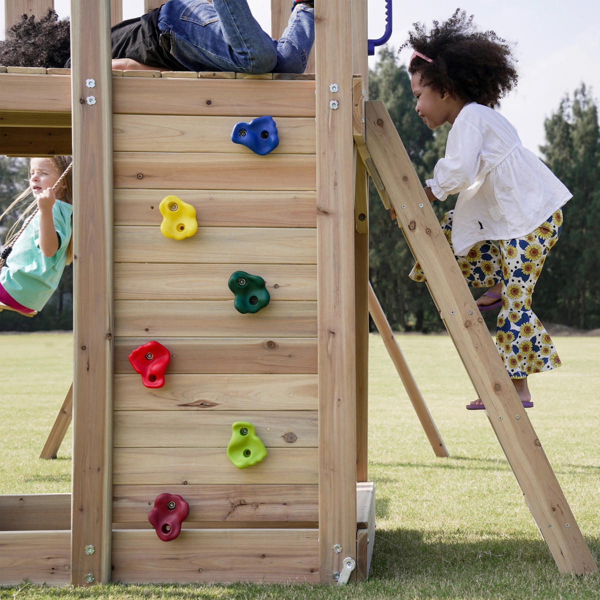 AXI Spielturm Moos braun B/H/L: ca. 342x267x375 cm Moos - braun/grau (375,00/342,00/267,00cm) - AXI