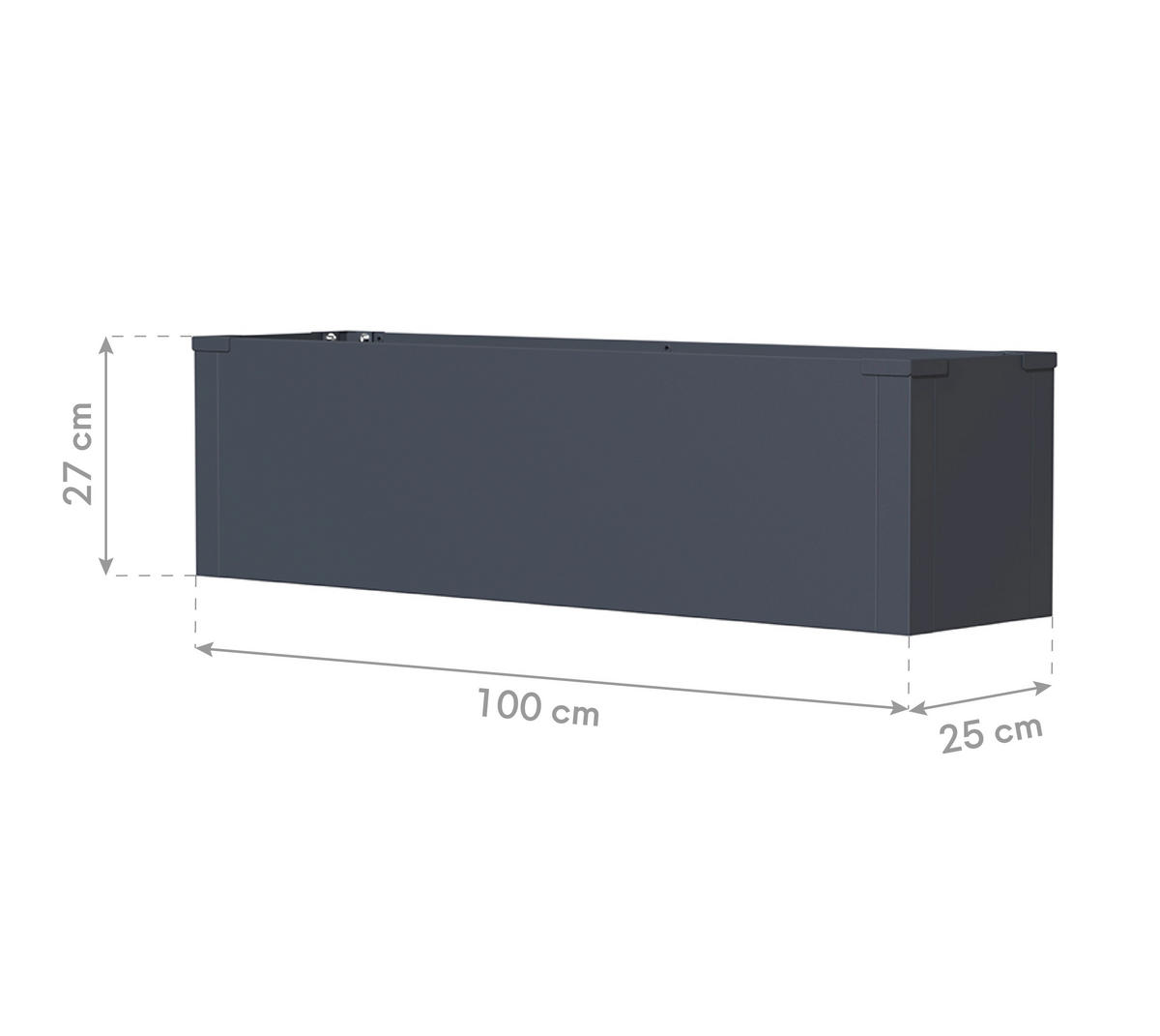 Westmann Pflanzkasten Talus anthrazit Metall B/H/L: ca. 100x27x25 cm Talus - anthrazit (25,00/100,00/27,00cm) - Westmann