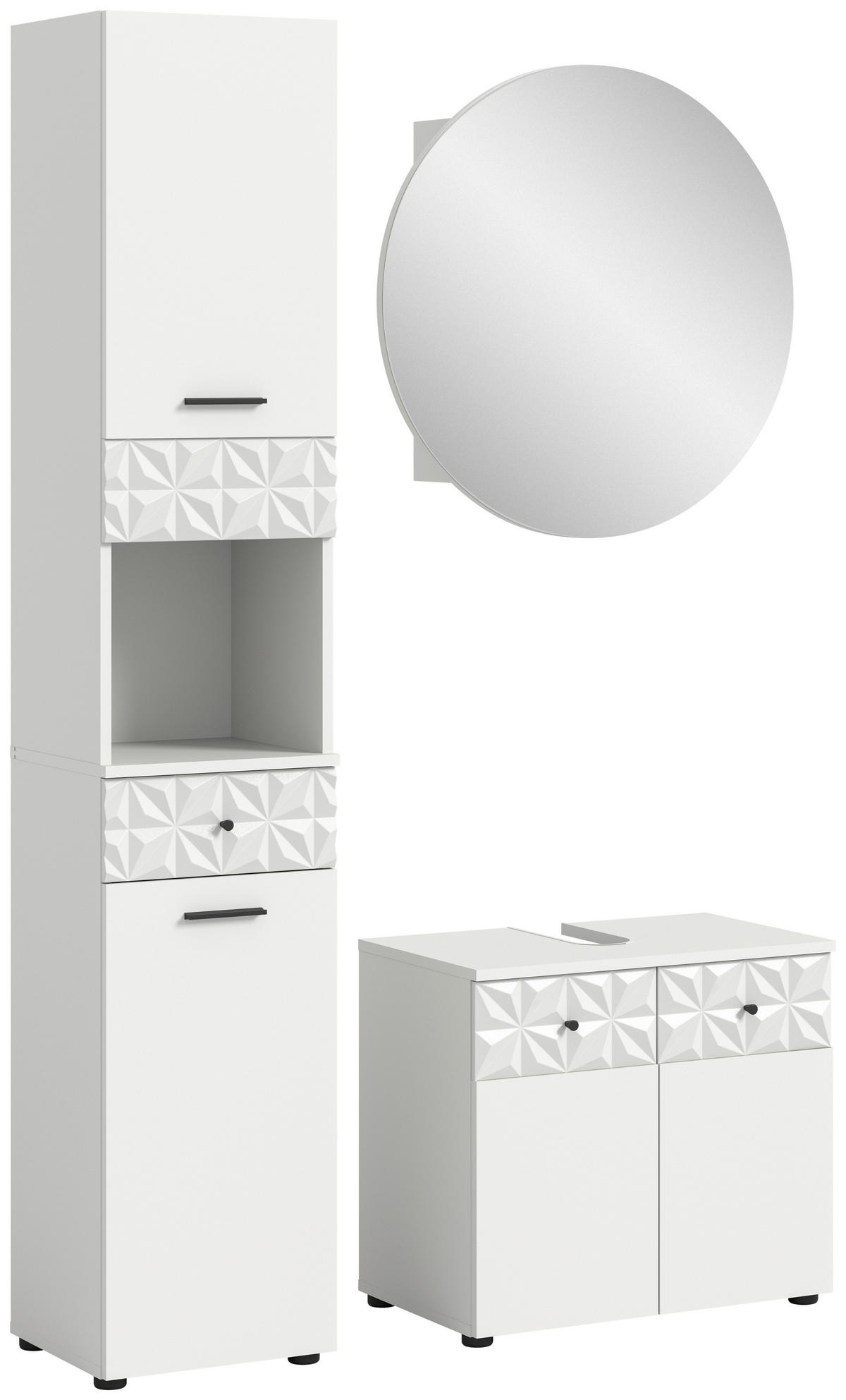 Badezimmer-Set Prisma weiß B/H/T: ca. 195x187x37 cm Prisma - weiß (195,00/187,00/37,00cm) - xonox.home