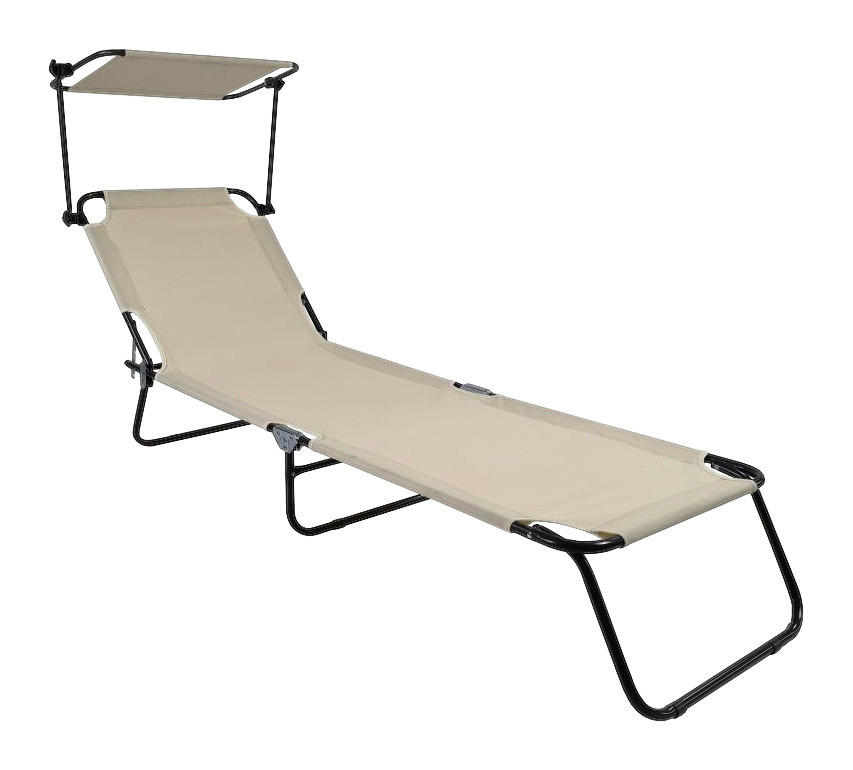 VCM Gartenliege creme Polyester B/H/T: ca. 55x24x185 cm Gartenliege - creme (55,00/24,00/185,00cm) - VCM