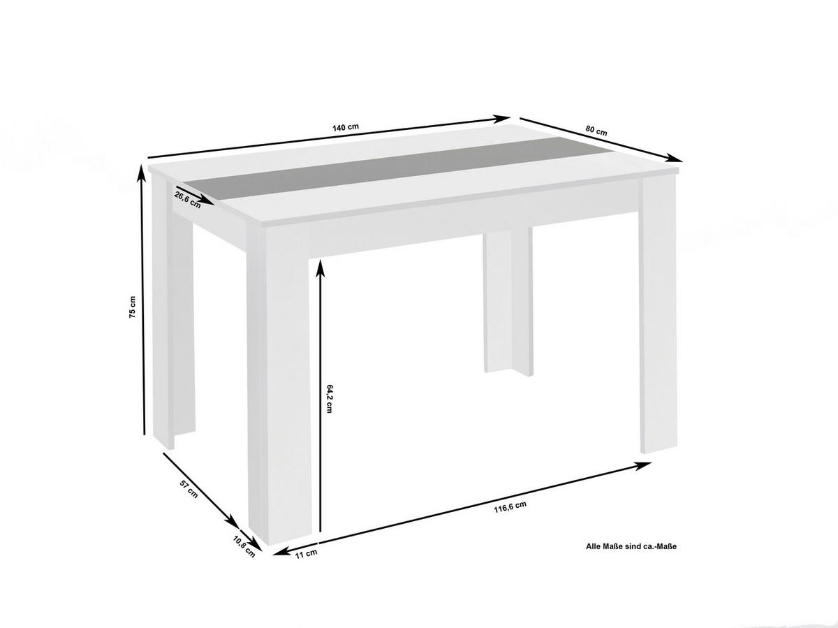 Tisch NORI Eiche Old Wood Nachbildung B/H/T: ca. 140x75x80 cm NORI - Eiche (140,00/75,00/80,00cm) - byLIVING