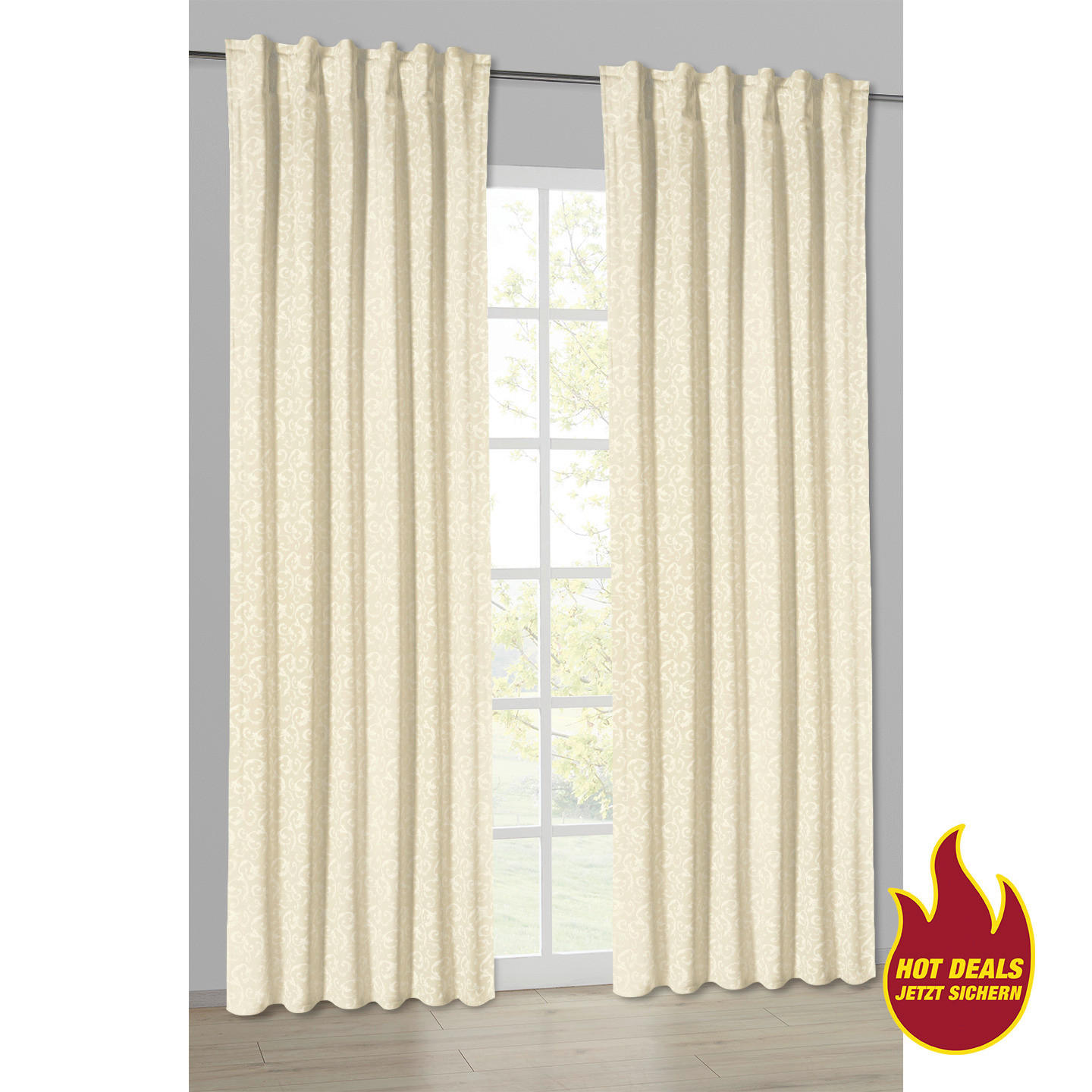 Kombivorhang Ranke champagner B/L: ca. 135x245 cm Ranke - champagner (135,00/245,00cm) - POCOline
