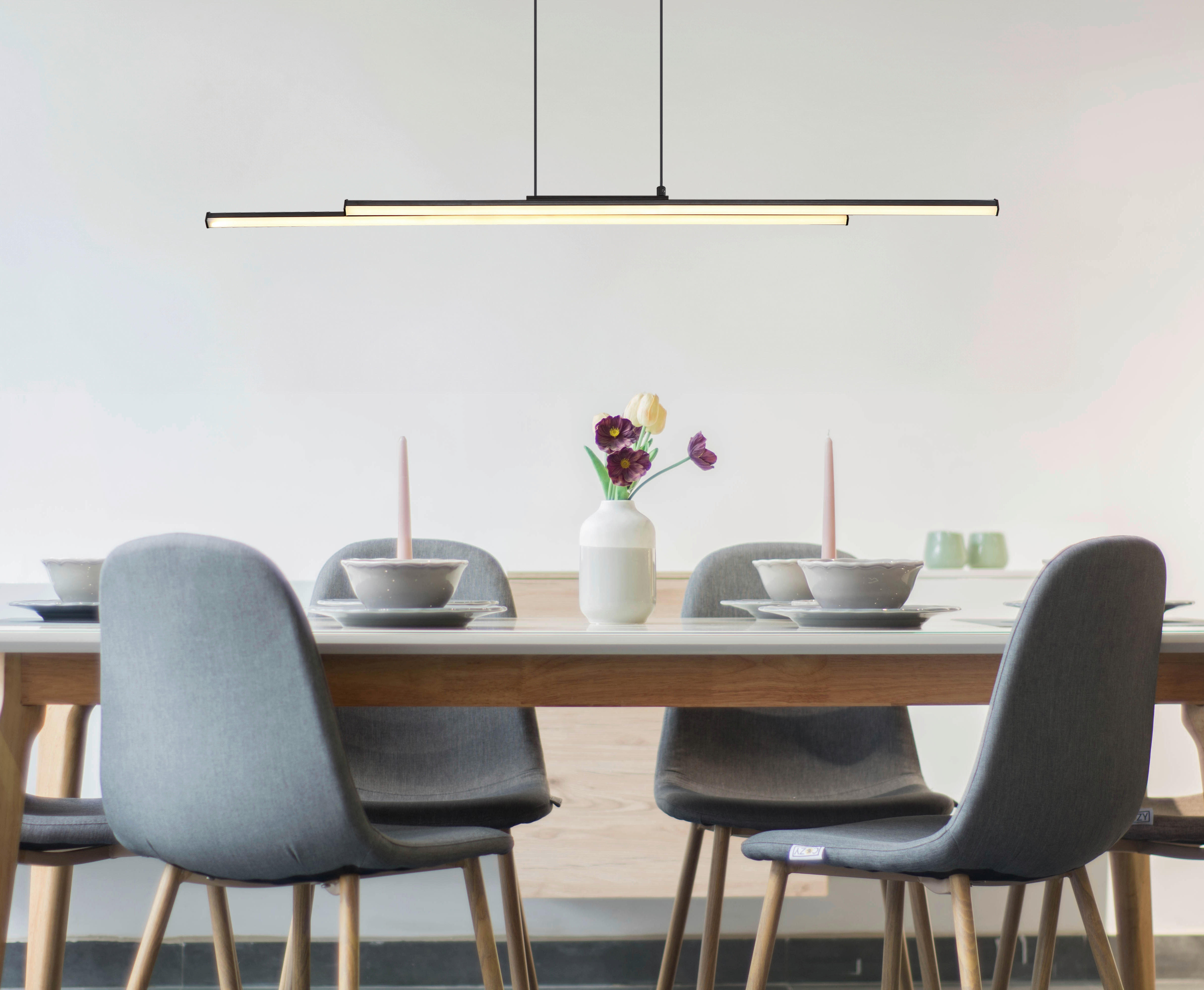 GLOBO LED-Deckenleuchte KIRINA 67342-24H schwarz Kunststoff Metall B/H/L: ca. 6x120x110 cm 1.0 Brennstellen KIRINA - schwarz (110,00/6,00/120,00cm) - GLOBO