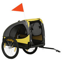 PawHut Hundeanhänger gelb Polyester-Mischgewebe B/H/L: ca. 71x83x140 cm Hundeanhänger - gelb (140,00/71,00/83,00cm) - PawHut