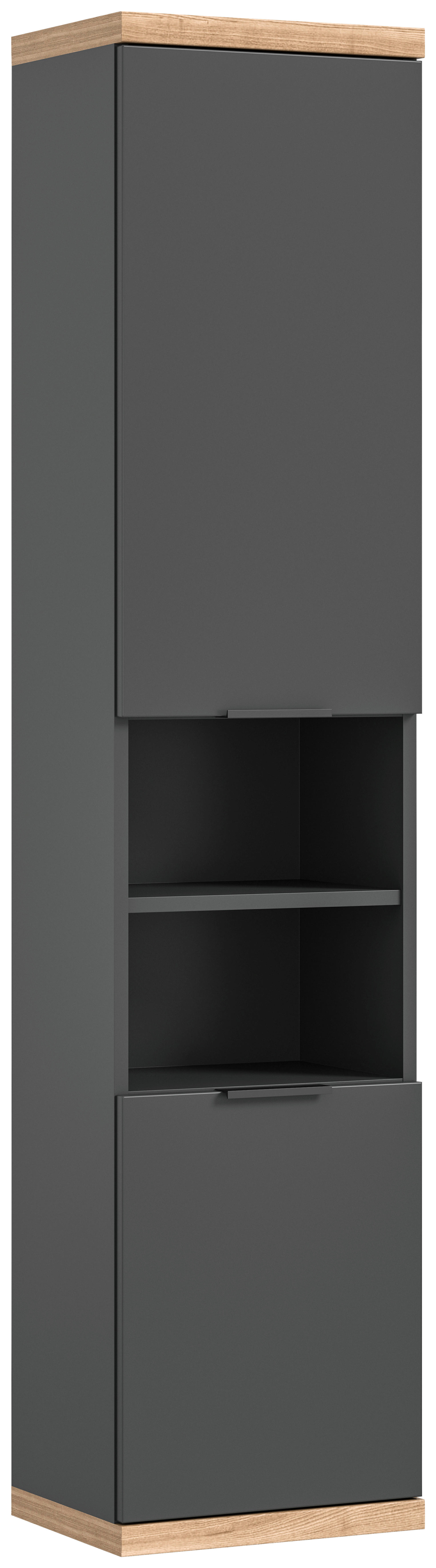 Badhängeschrank Nuaro anthrazit Nox Oak Nachbildung B/H/T: ca. 35x161x31 cm Nuaro - anthrazit (35,00/161,00/31,00cm) - xonox.home