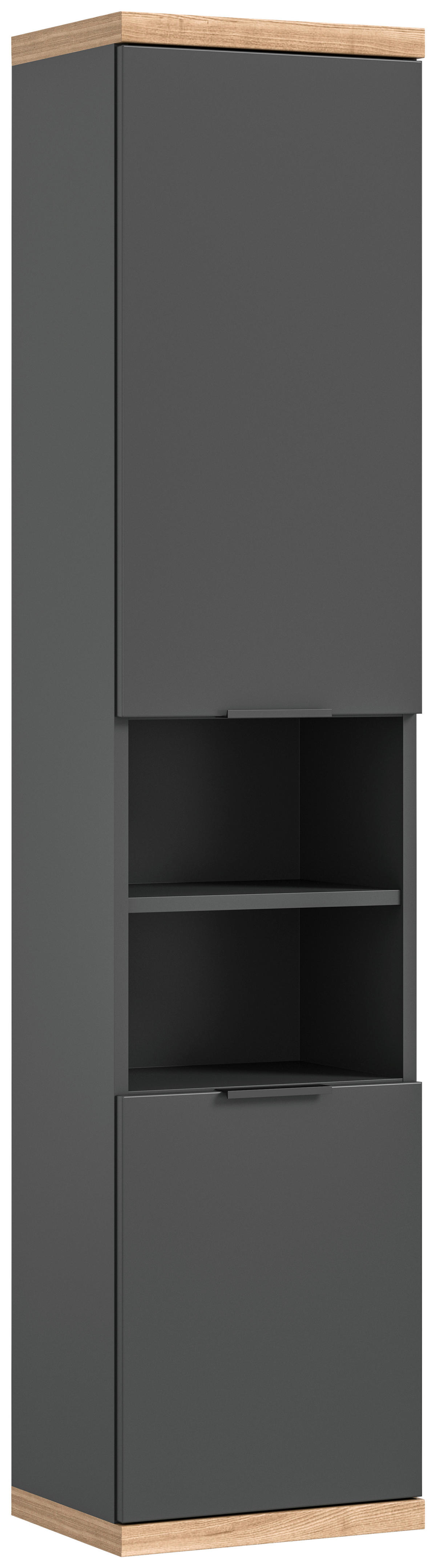 Badhängeschrank Nuaro anthrazit Nox Oak Nachbildung B/H/T: ca. 35x161x31 cm Nuaro - anthrazit (35,00/161,00/31,00cm) - xonox.home