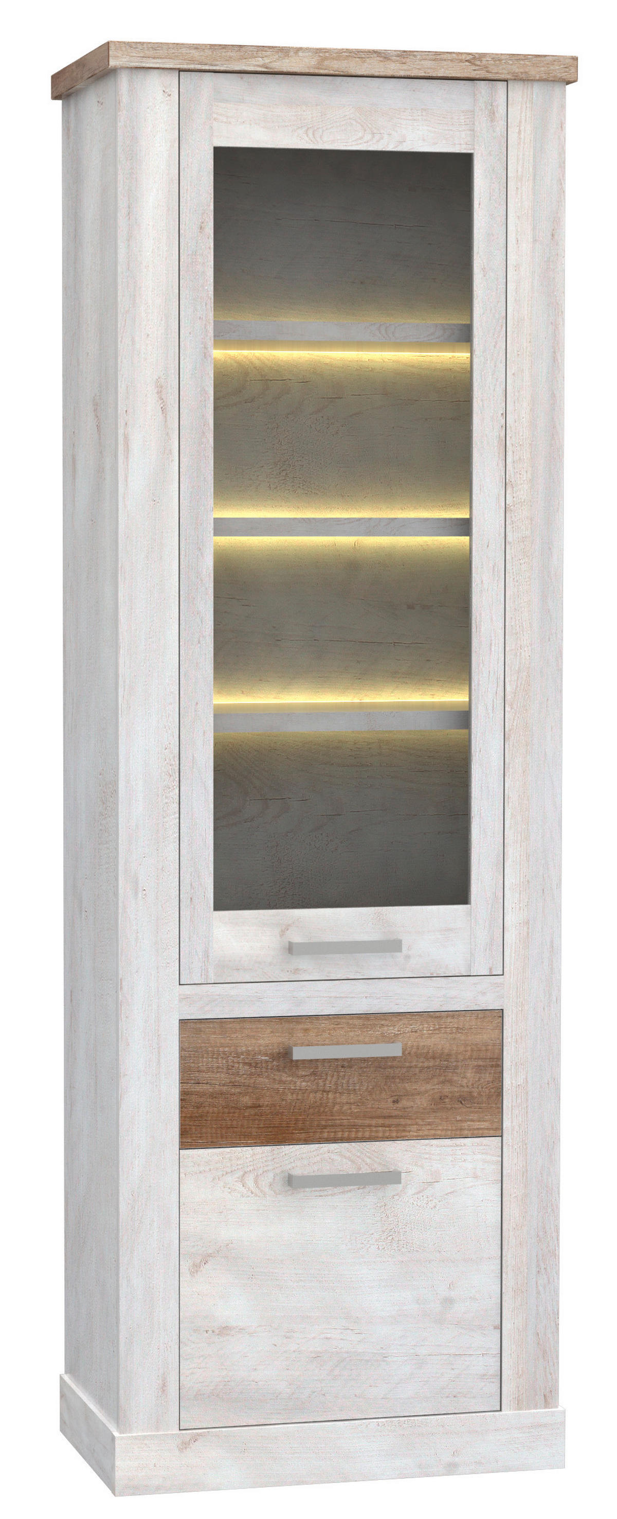 Standvitrine  B/H/T: ca. 71,4x212x41,3 cm Duro_Vitrine DURV812-T75 - Eiche (71,40/212,00/41,30cm)