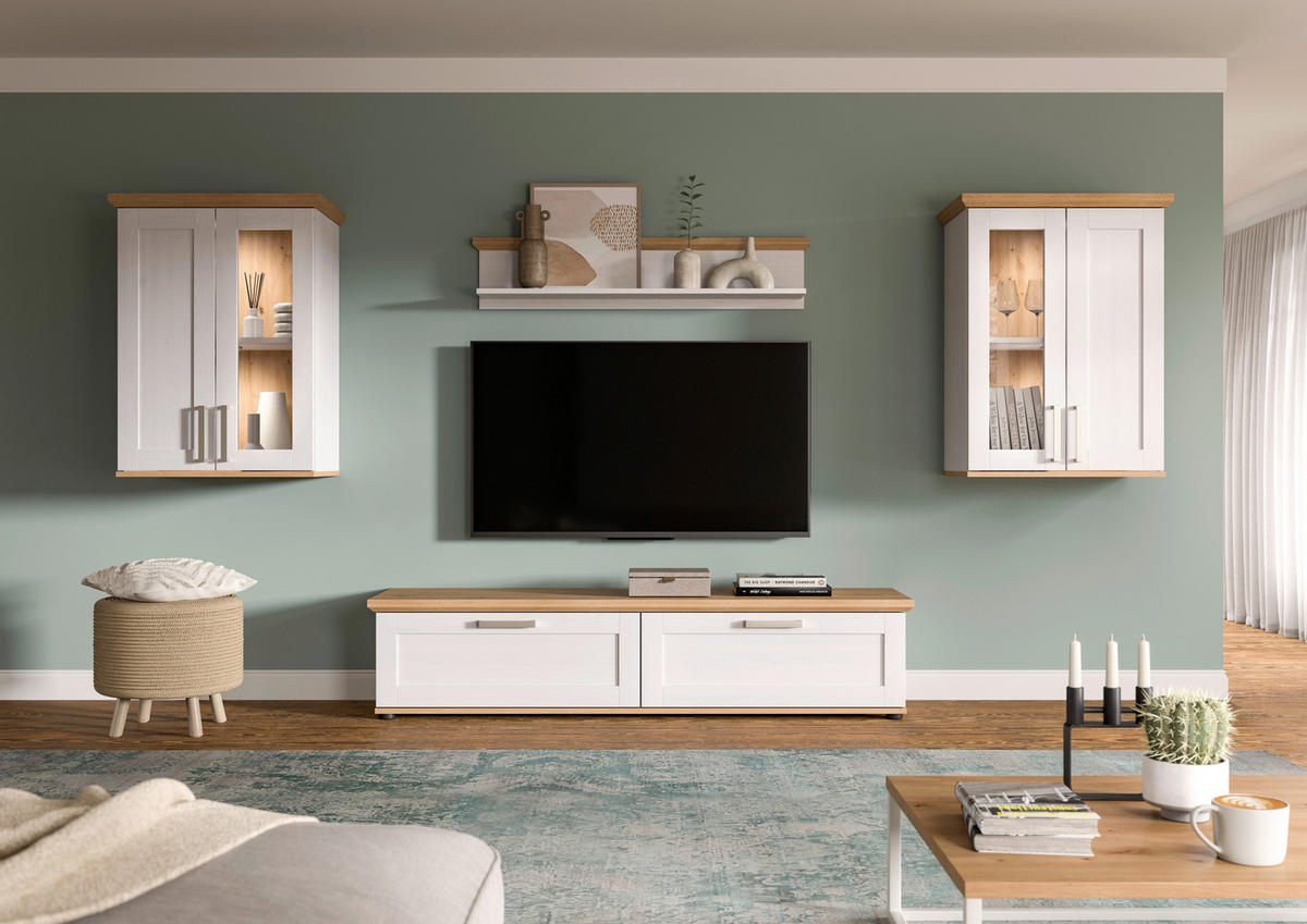 Wohnwand VERONA Lärche Nachbildung Eiche Nachbildung B/H/T: ca. 336x161x40 cm VERONA - Eiche/Lärche (336,00/161,00/40,00cm) - xonox.home