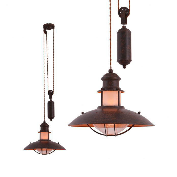 Näve Leuchten Gegenzug-Pendelleuchte NV6104414 braun Metall Kunststoff B/H/D: ca. 35x26x35 cm E27 1 Brennstellen Cottage - braun (35,00/26,00cm) - Näve Leuchten