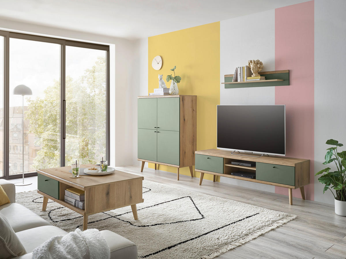 Couchtisch Alva Eiche Evoke Coast Nachbildung salbei B/H/T: ca. 107x46x67 cm Alva - Eiche/salbei (107,00/46,00/67,00cm)