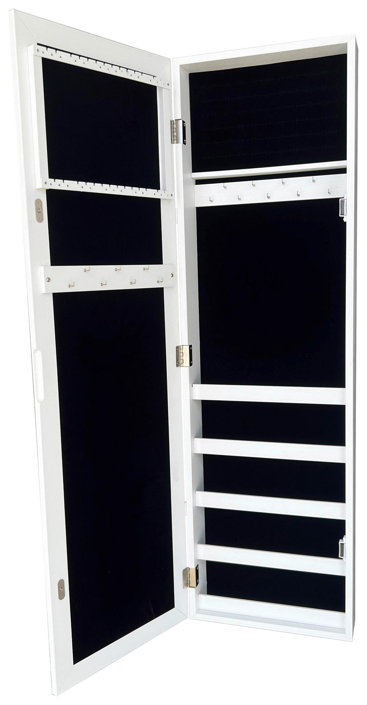 Bijou Schrank schwarz MDF B/H/L: ca. 32x106x10 cm Schmuckschrank - weiß/schwarz (10,00/32,00/106,00cm) - Bijou