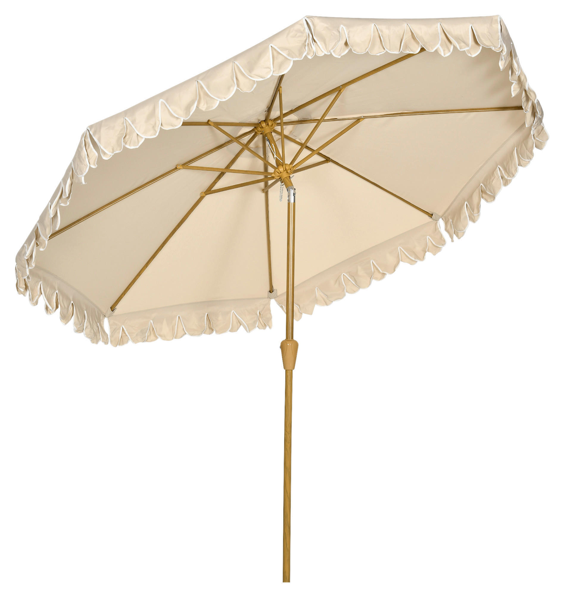 Outsunny Sonnenschirm mit 8 Rippen khaki Polyester B/H/L: ca. 265x235,5x265 cm Sonnenschirm_mit_8Rippen - khaki (265,00/265,00/235,50cm) - Outsunny