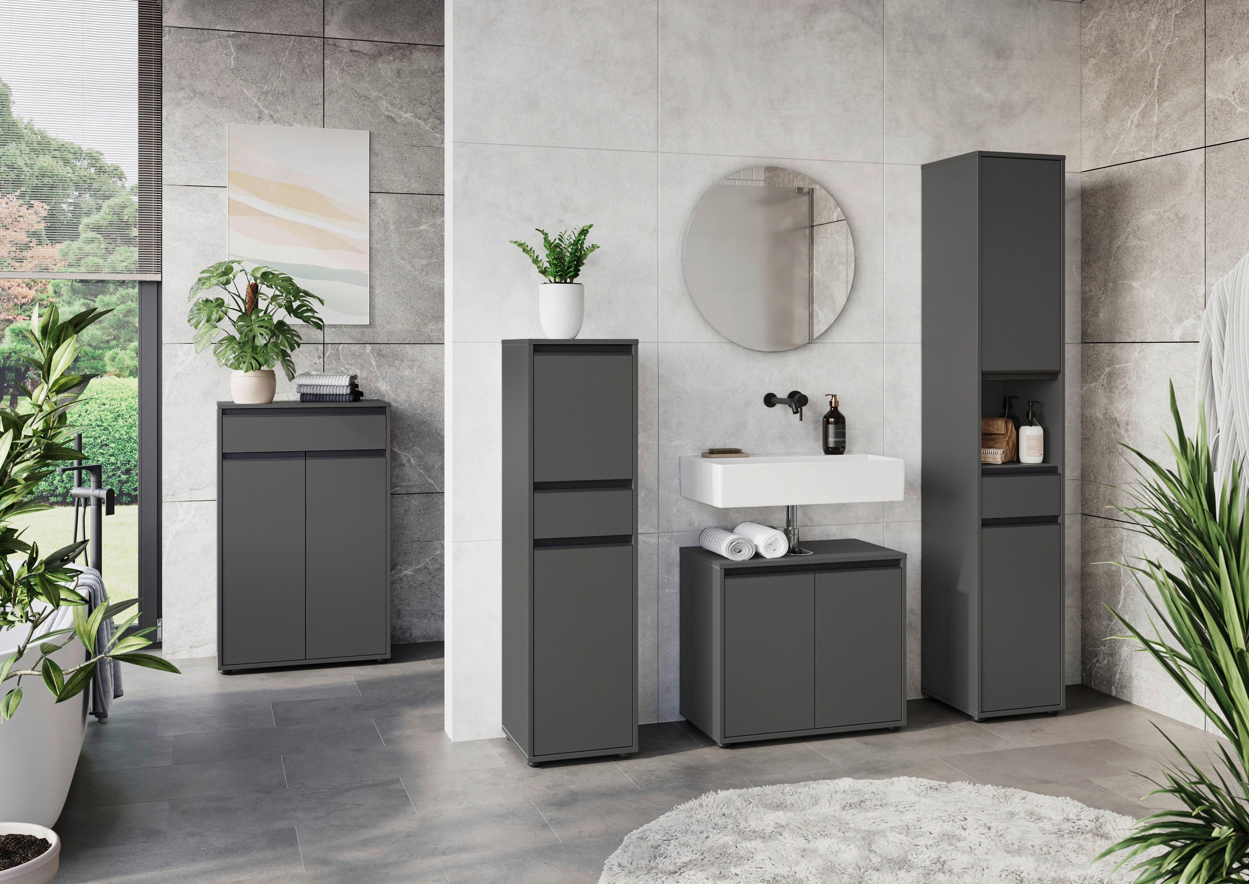 Hochschrank 2203-547 Graphit B/H/T: ca. 33x181x34 cm 2203-547 - Graphit (33,00/181,00/34,00cm) - Germania