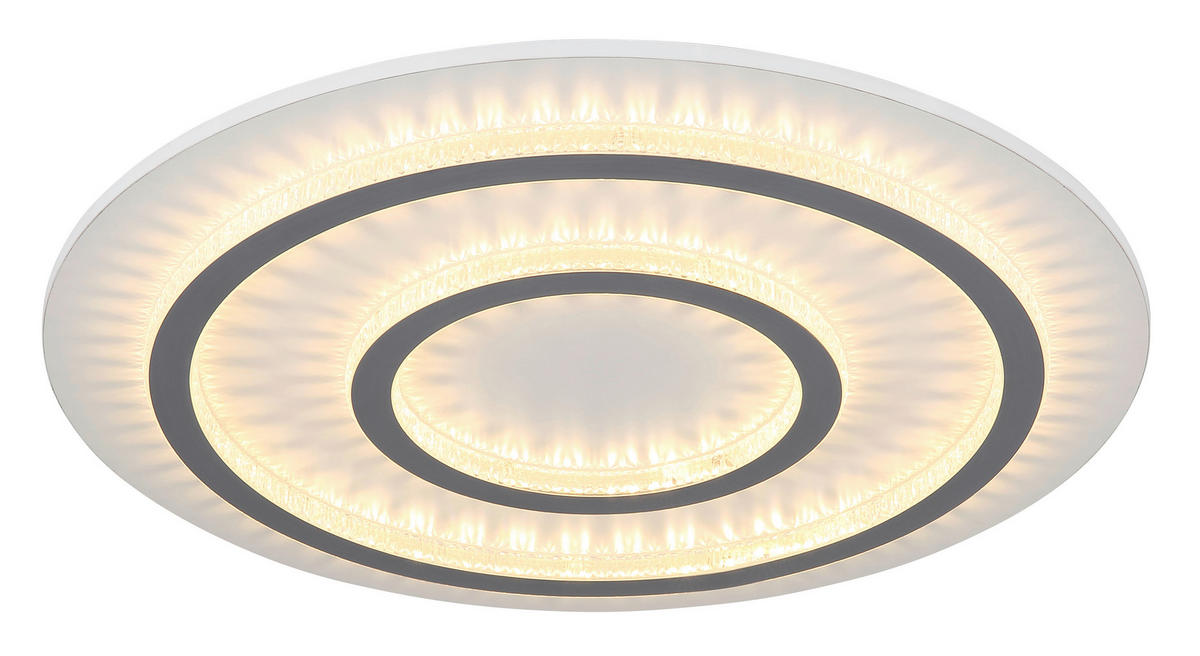 GLOBO LED-Deckenleuchte klar hellgrau weiß Kunststoff Metall H/D: ca. 6x55 cm 1 Brennstellen JAYDEN - klar/hellgrau (55,00/6,00cm) - GLOBO