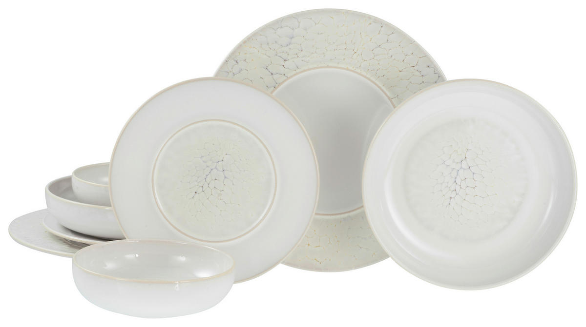 CreaTable Tafelservice Unico Toscania offwhite Steinzeug 8 tlg. Unico Toscania - offwhite - CreaTable