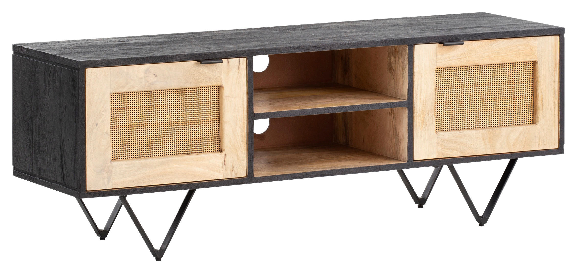 Lowboard schwarz B/H/T: ca. 120x44x35 cm Lowboard - schwarz (120,00/44,00/35,00cm) - Wohnling