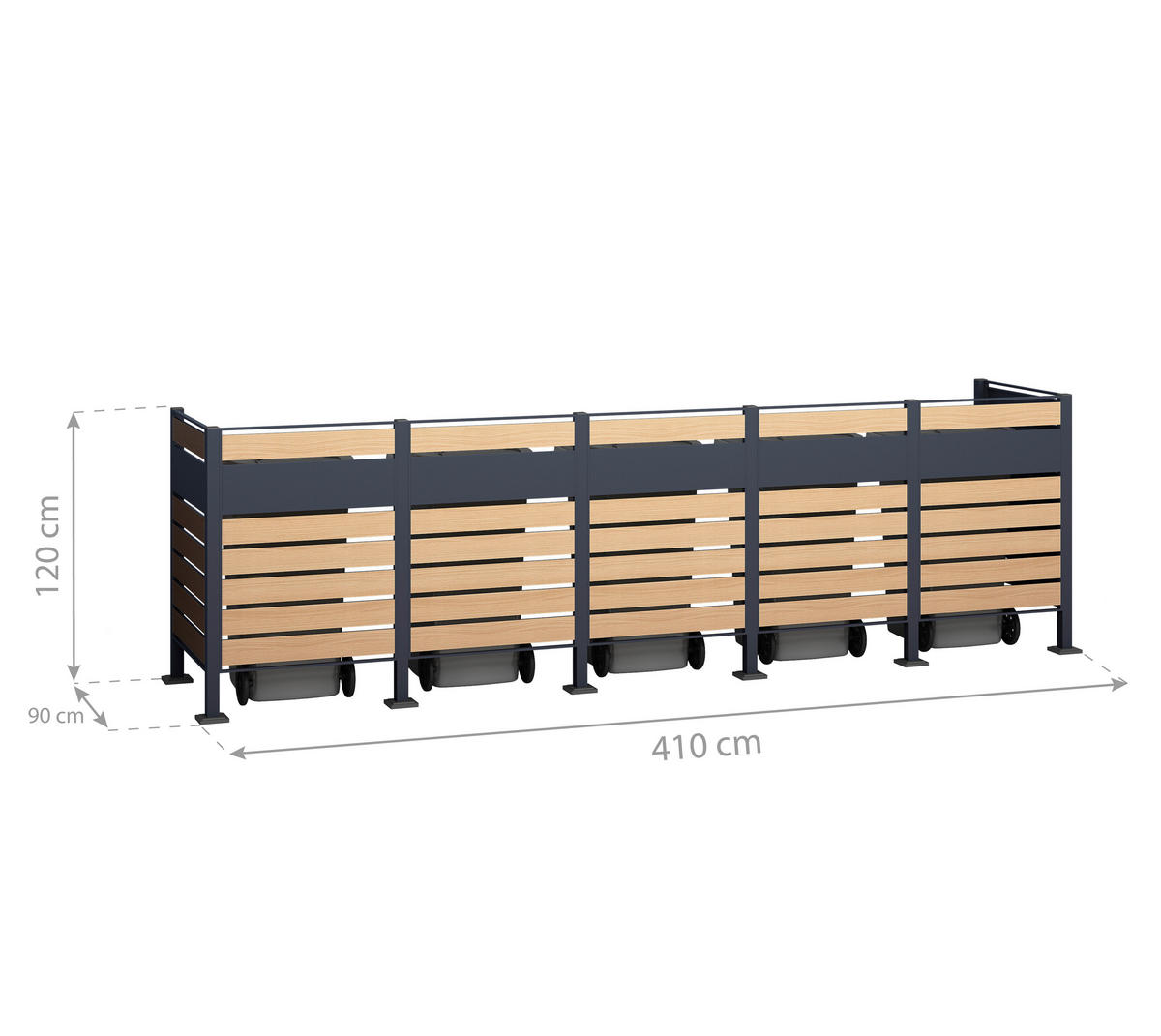 Westmann MülltonnenverkleidungBox Planum Box Planum - hellbraun/anthrazit (90,00/410,00/120,00cm) - Westmann