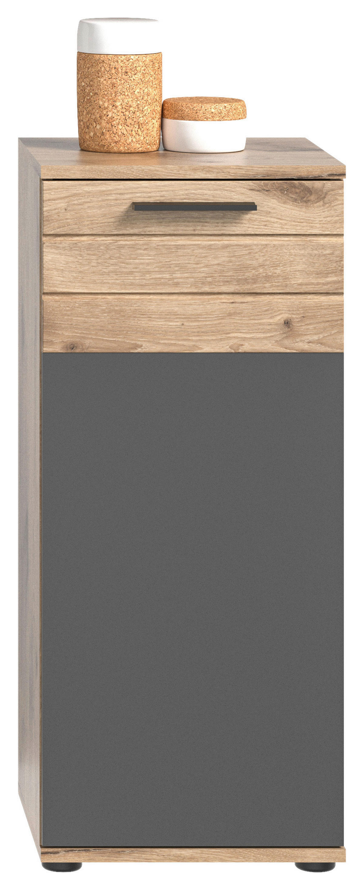 Badezimmer-Set MASON Nox Oak Nachbildung edles Basaltgrau Nachbildung B/H/T: ca. 164x190x34 cm MASON - edles Basaltgrau (164,00/190,00/34,00cm) - xonox.home