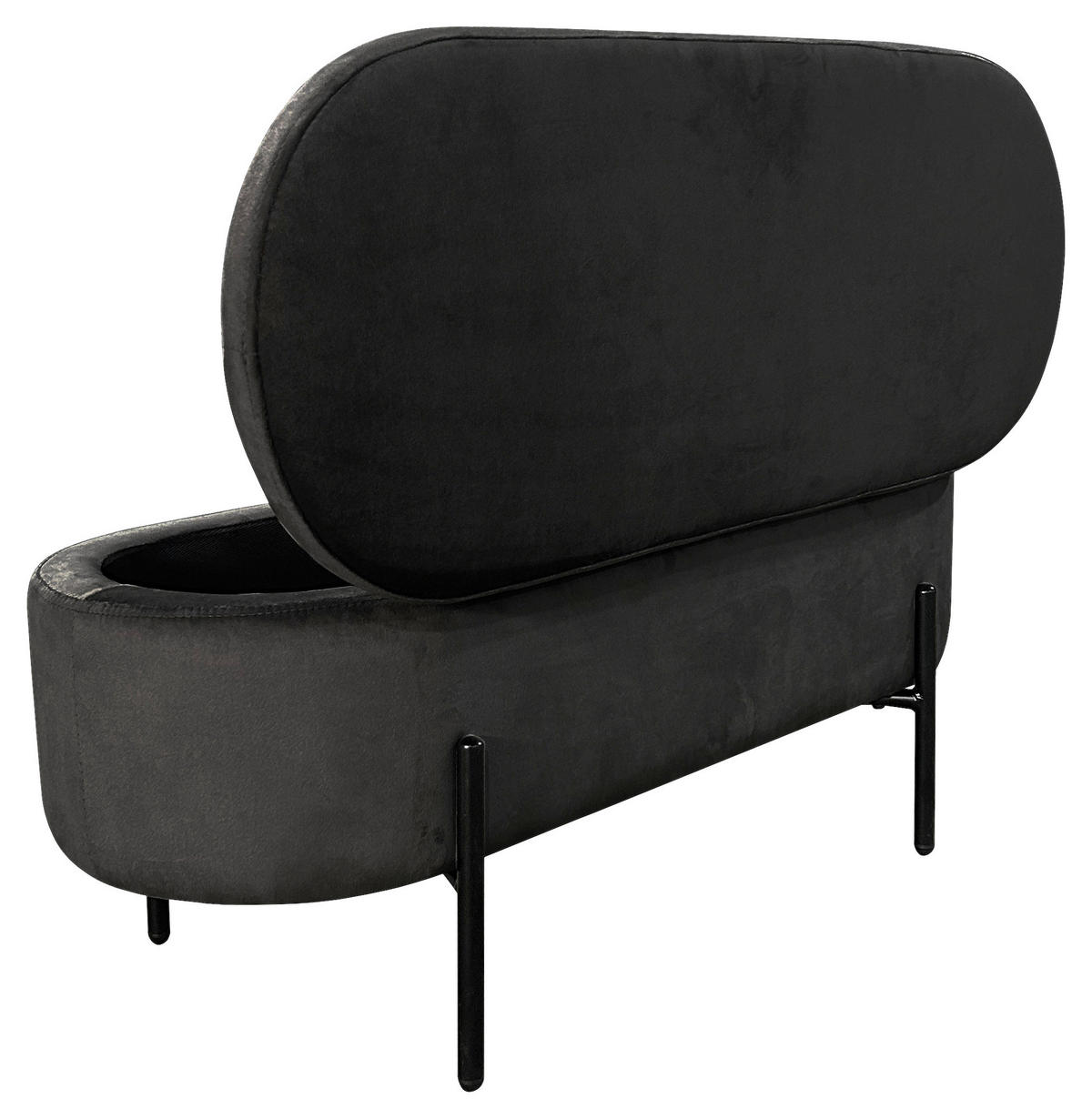 Bank NOVA schwarz Metall B/H/T: ca. 95x42x37,5 cm NOVA - schwarz (95,00/42,00/37,50cm) - byLIVING