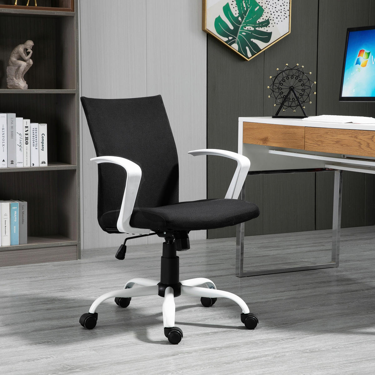 Drehstuhl 921-540BK schwarz 921-540BK - schwarz (61,00/89,00/61,00cm) - Vinsetto