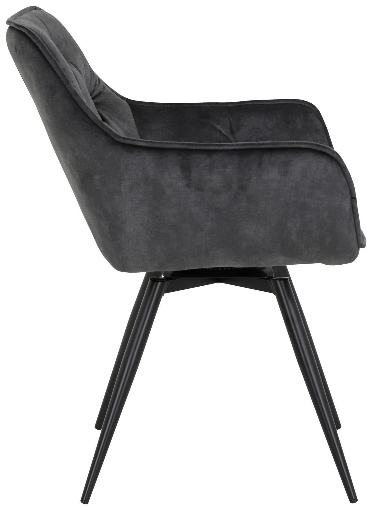 Stuhl Florentina 2er Set anthrazit Vintage Samtoptik B/H/T: ca. 49x84x63 cm Florentina 2er Set - schwarz/anthrazit (49,00/84,00/63,00cm) - Hela