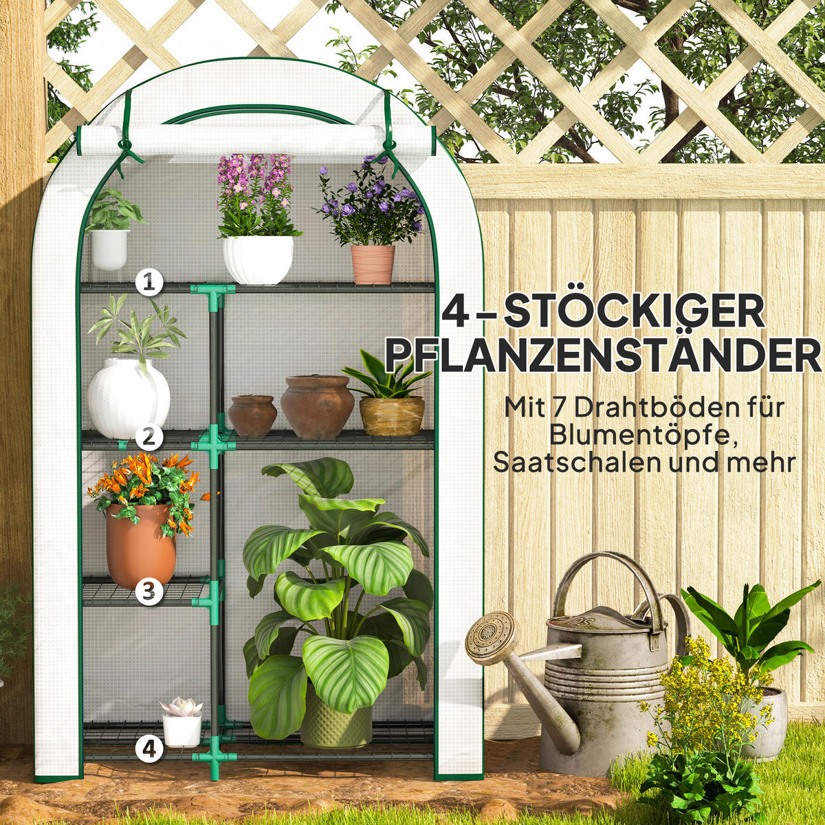 Outsunny Gewächshaus Gewächshaus - weiß (100,00/45,00/160,00cm) - Outsunny