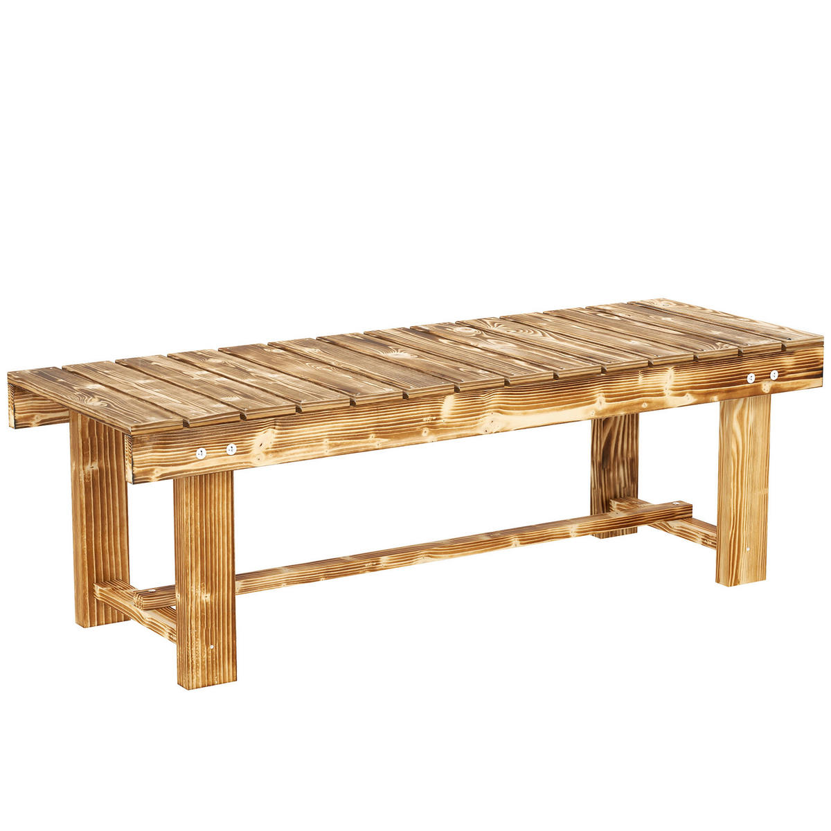 Outsunny Gartenbank braun Holz B/H/L: ca. 38x35x110 cm Gartenbank - braun (110,00/38,00/35,00cm) - Outsunny