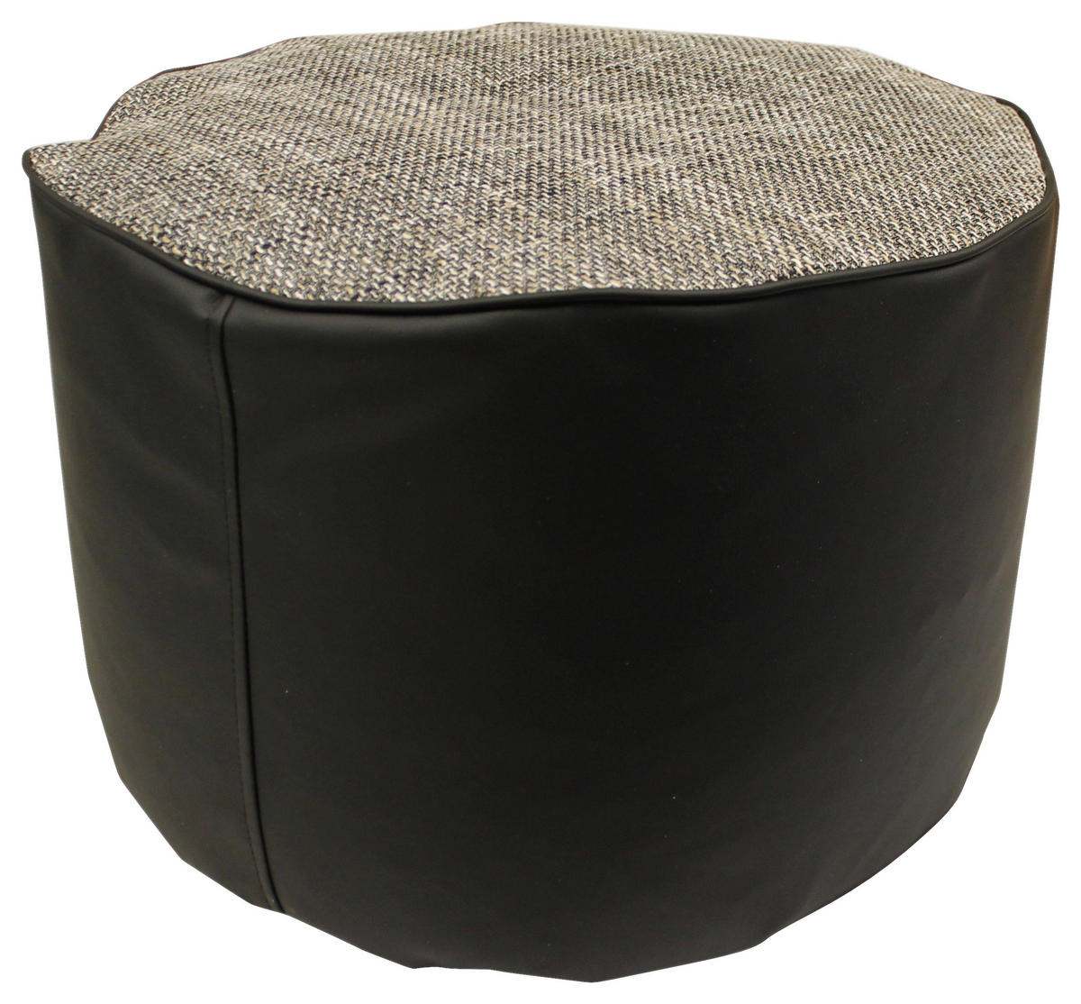 Sitzkissen Pouf schwarz grau B/H/T: ca. 55x37x55 cm Pouf - schwarz/grau (55,00/37,00/55,00cm)