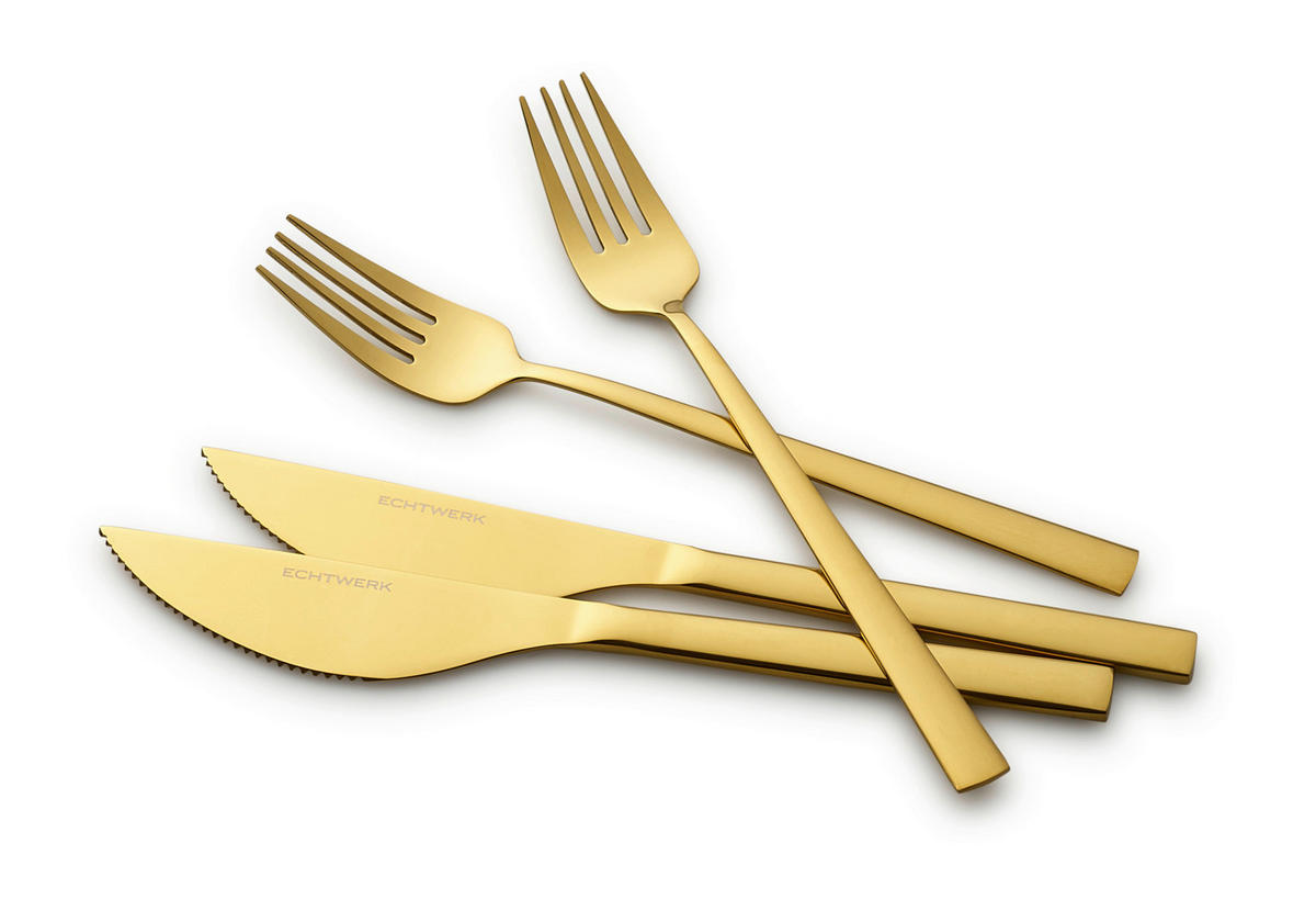 ECHTWERK Besteckset gold Edelstahl 4 tlg. Pizzabesteckset_4tlg. - gold (14,00/26,00/2,50cm) - ECHTWERK