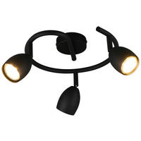 Reality Spot 3flg. Uliana schwarz H/D: ca. 16,5x33 cm GU10 3 Brennstellen Spot_3flg.Uliana - schwarz (33,00/16,50cm) - Reality